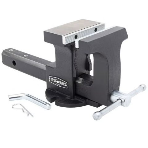 Vise - Bench - YOST - 5.9 in Jaw - Handle Included - Hitch Receiver Mounted - Iron - Black Powder Coat - Each