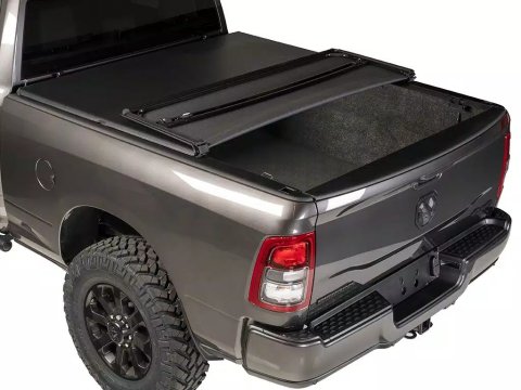 Tonneau Cover - Trifecta ALX - Folding - Bed Rail Attachment - Vinyl Top - Black - 5 ft 7 in Bed - New Body - Ram Fullsize Truck 2019-21 - Kit