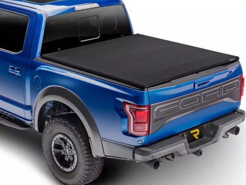 Tonneau Cover - Trifecta Signature 2.0 - Folding - Bed Rail Attachment - Canvas Top - Black - 5 ft 7 in Bed - Ford Fullsize Truck 2009-14 - Kit