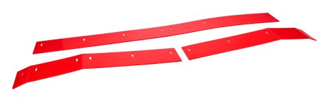Wear Strip - MD3 - 25.125 in / 25.5 in / 47.5 in - 4 in Tall - 3-Piece - Plastic - Fluorescent Red - IMCA - Street Stock - Each