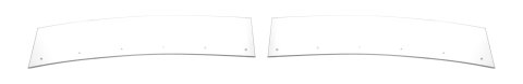 Spoiler - MD3 - 53.5 x 5 in - 70 Degrees - 2-Piece - Spoiler Only - Polycarbonate - Clear - IMCA Stock Car - Pair