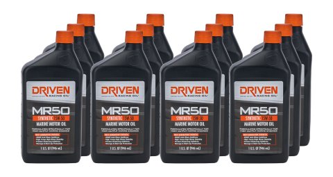 Motor Oil - MR50 - High Zinc - 15W50 - Synthetic - 1 qt Bottle - Marine - Set of 12