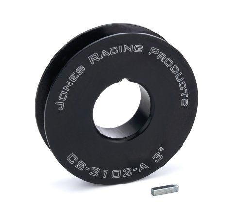 Crankshaft Pulley - V-Belt - 1 Groove - 3 in Diameter - 1-1/8 in Mandrel - 1/8 in Keyway - Aluminum - Black Anodized - Each