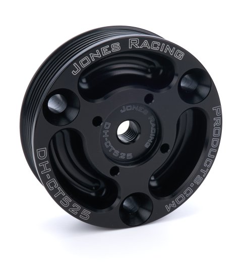 Crankshaft Pulley - Serpentine - 6-Rib - 4 in Diameter - Aluminum - Black Anodized - GM LS-Series - Each