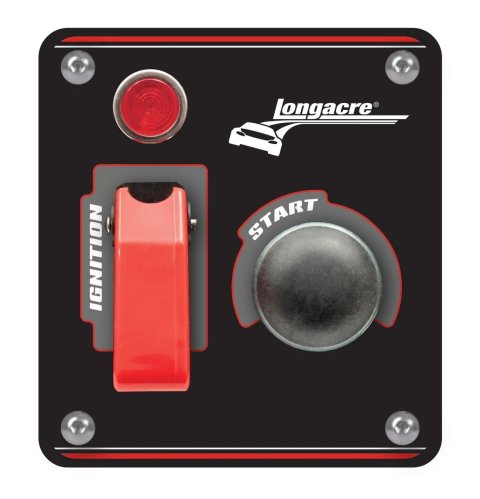 Switch Panel - Dash Mount - Elite - 3.4 x 3.7 in - 1 Safety Cover Toggle / 1 Momentary Button - Indicator Light - Black Anodized - Each