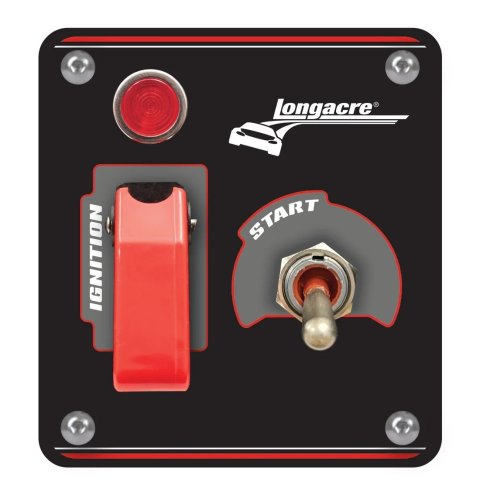 Switch Panel - Dash Mount - Elite - 3.4 x 3.7 in - 1 Safety Cover Toggle / 1 Momentary Toggle - Indicator Light - Black Anodized - Each