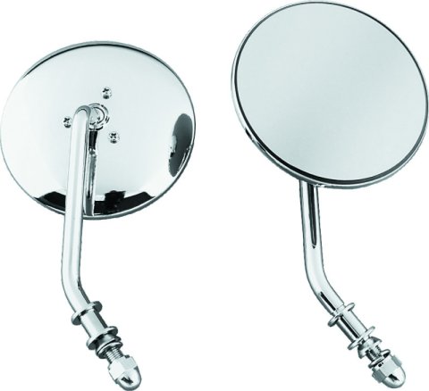 Bikers Choice 65-Up Chrome 4 Inch Round Short Stem Mirror Right Custom