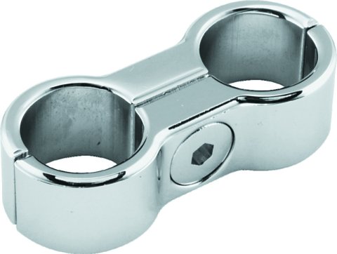 Bikers Choice Chrome Plain Oil Hose Separator For 2 Hoses
