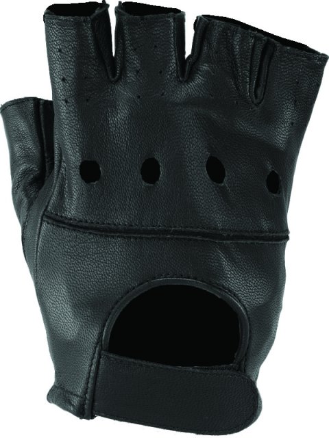 Kuryakyn Leather By River Road Hollister Shorty Gloves Black - Large