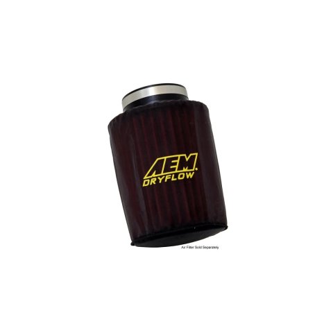 Air Filter Wrap - DryFlow - Reusable - 6 in OD Base - 5.125 in OD Top - 7-.125 in Tall - Silicone Treated - Polyester - Black - Each