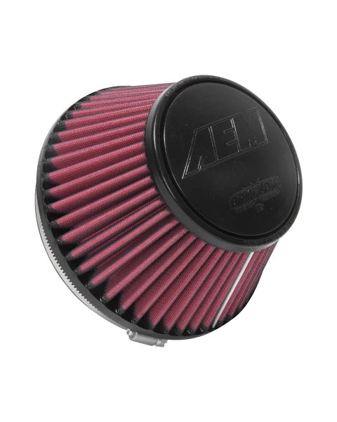 Air Filter Element - DryFlow - Clamp-On - Conical - 7.375 in Base - 4.781 in Top Diameter - 4 in Tall - 6 in Flange - Synthetic - Red - Universal - Each