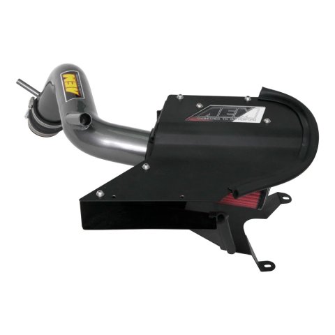 Air Induction System - Cold Air Intake - Reusable Dry Filter - Aluminum - Gray Powder Coat - Hyundai Veloster 2019-22 - Kit