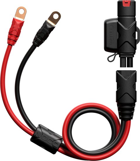 Battery Charger Cable - 18.5 in Extension - 1/4 in Eyelet to Quick Connect - Fused - NOCO Battery Chargers and Accessories - Each
