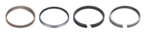 Piston Rings - American V8 Engine Ring Series - 4.140 in Bore - 1.2 x 1.5 x 3.0 mm Thick - Standard Tension - Steel - Nitride - 8-Cylinder - Kit