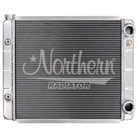Radiator - Race Pro - Dual Pass - 23.875 in W x 19.625 in H x 3.125 in D - Passenger Side Inlet / Outlet - Aluminum - Natural - GM LS-Series - Each
