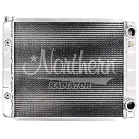 Radiator - Race Pro - Dual Pass - 23.375 in W x 19.625 in H x 3.125 in D - Passenger Side Inlet / Outlet - Aluminum - Natural - GM LS-Series - Each