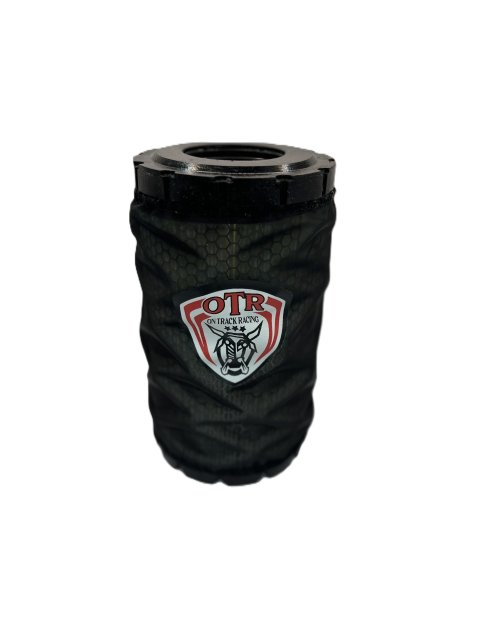Air Filter Wrap - Round - 4.9 in Diameter - 8.65 in Tall - OTR Logo - Polyester - Black - Polaris Ranger 1000 / 1000XP 2018-19 - Each
