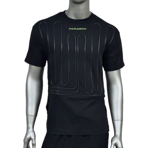 Cooling Shirt - Paragon - Kink Free Water Tubing - Left Side Exit - Cotton - Short Sleeve - Black - Medium - Each