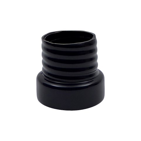 Cool Shirt Hose Fitting - Straight - 3 in Threaded Female to 4 in Female - Silicone - Black - Paragon Air Blower - Each