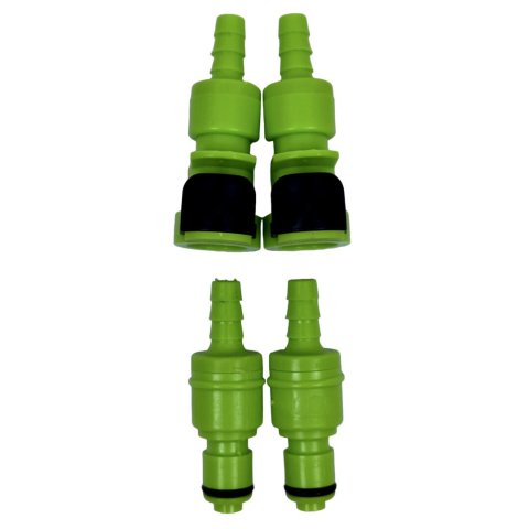 Cool Shirt Hose Fitting - Straight - 5/16 in Quick Disconnects to 5/16 in Hose Barb - Plastic - Green - Kit