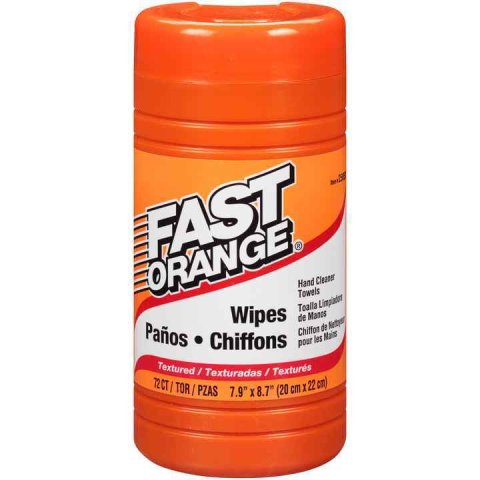 Cleaning Wipes - Fast Orange - Citrus Scent - Premoistened - Towelettes - Tub - Set of 72