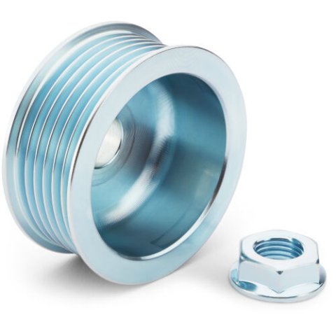 Alternator Pulley - Serpentine - 6-Rib - 62.5 mm Diameter - 0.664 in Shaft - Hardware Included - Steel - Zinc Plated - Proform Lightning-Bolt Alternator - Each