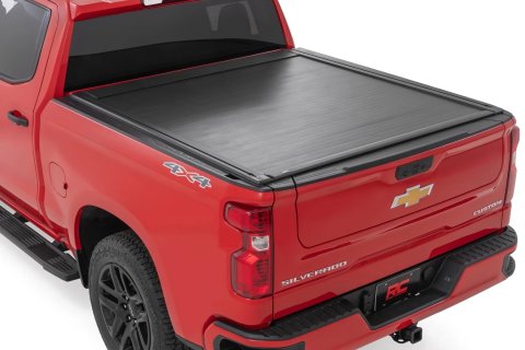 Tonneau Cover - Retracting - Powered - Remote Included - Aluminum - Black - 5 ft 10 in Bed - GM Fullsize Truck 2019-25 - Kit