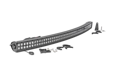 LED Light Bar Kit - Black Series - Double Row - Curved - Flood / Spot Beam - 288 Watts - 50 in Long - White LED - Aluminum - Black Powder Coat - Universal - Each