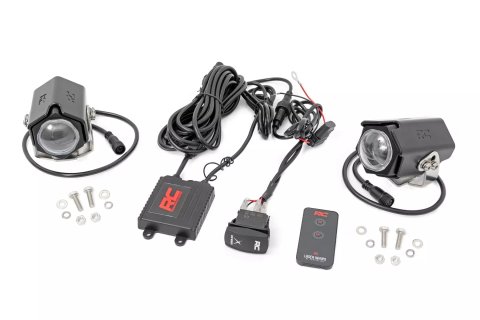 LED Light Assembly - Whip Lights - LED Laser - Red / Green / Blue / White - 10 Watts - Aluminum - Black Anodized - Universal - Pair