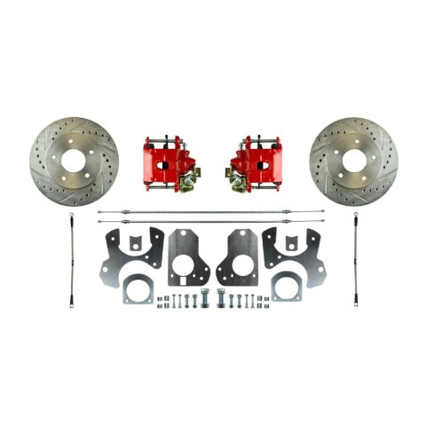 Disc Brake Conversion - Street Series - 15 in Wheels - Rear - Drilled / Slotted Rotors - GM F-Body 1982-92 - Kit