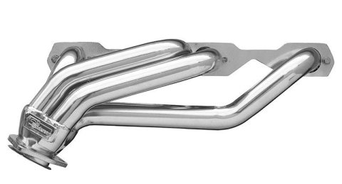 Headers - Short Tube - 1.625 in Primary - 2.5 in Collector - Hardware Included - Steel - Silver Ceramic - Small Block Chevy - Pair