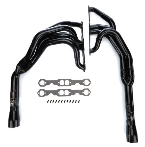 Headers - Modified Tri-Y - 1.75 to 1.875 in Primary - 3.5 in Collector - Gaskets / Hardware - Steel - Black Paint - Small Block Chevy - Pair