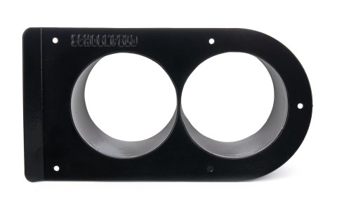 Exhaust Shield - Tail Pipe Saver - 3.5 in Diameter Round - Dual Straight Outlets - Black Powder Coat - Each