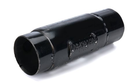 Muffler - Race - 2-1/2 in Center Inlet - 2-1/2 in Center Outlet - 6 x 3 in Round Body - 8 in Long - Steel - Black Paint - Each