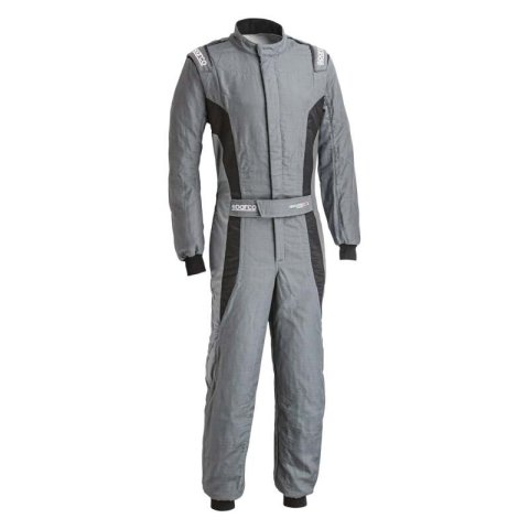 Driving Suit - Victory Pro - 1-Piece - SFI 3.2A/5 - FIA Approved - Single Layer - Fire Retardant Fabric - Gray / Black - Medium/Large - Each