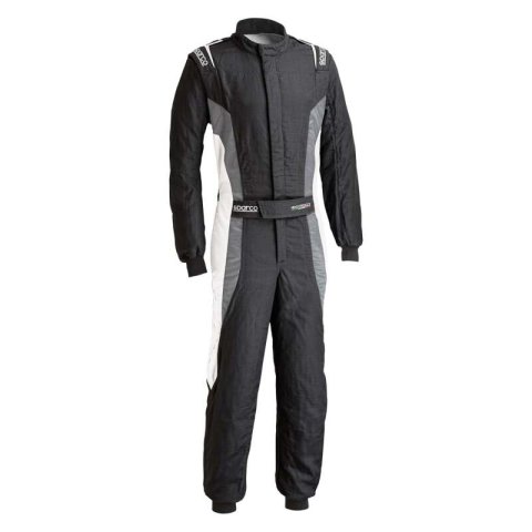Driving Suit - Victory Pro - 1-Piece - SFI 3.2A/5 - FIA Approved - Single Layer - Fire Retardant Fabric - Black / Gray - Large/X-Large - Each