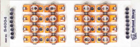 Rocker Arm - Original - 3/8 in Stud Mount - 1.60 Ratio - Full Roller - Aluminum - Orange Anodized - AMC - Set of 16