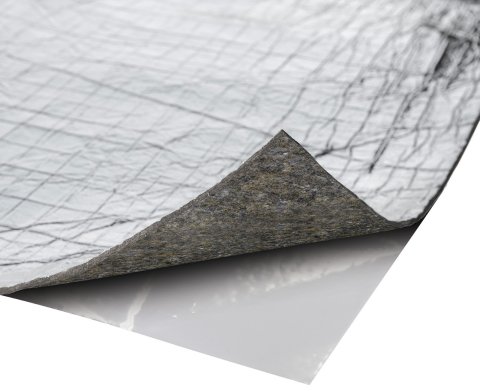 Heat and Sound Barrier - Thermo Guard FR - 24 x 48 in Sheet - One Sided Foil - Adhesive Backing - Aluminized Synthetic Fiber - Silver - Each