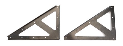Fender Brace - Lower - Bolt-On - 11 in L x 7-1/2 in W - Predrilled - Aluminum - Natural - Pair