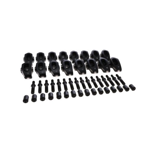 Rocker Arm - Pro Series - Pedestal Mount - 1.70 Ratio - Full Roller - Aluminum - Black Anodized - GM LS-Series - Set of 16