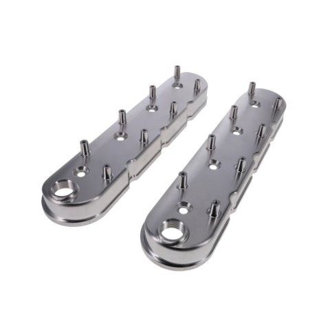 Valve Cover - Tall - 3 in - Baffled - Coil Mounts - Aluminum - Natural - GM LS-Series - Pair
