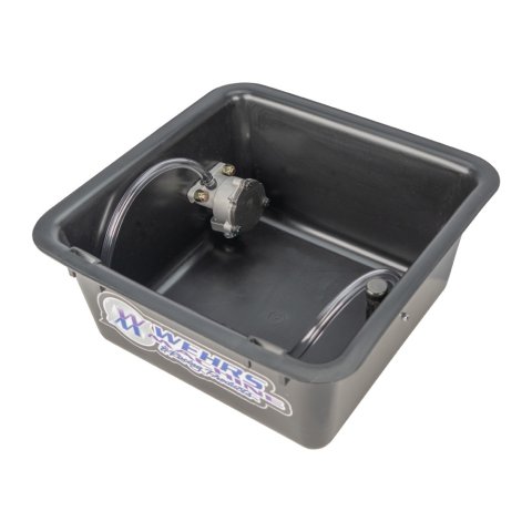 Drain Pan - Pump - 14 qt - 16 in Square - 8 in Deep - Plastic - Black - Each