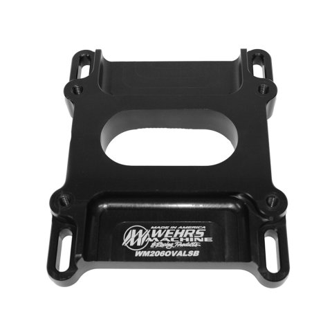 Carburetor Adapter - 1 in Thick - Open - Holley 2-Barrel to Square Bore - Aluminum - Black Anodized - Each