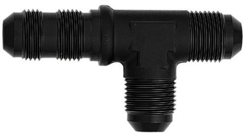 Fitting - Bulkhead Tee - 3 AN Male x 3 AN Male x 3 AN Male Bulkhead - Aluminum - Black Anodized - Each