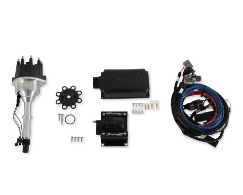 Distributor - Sniper EFI Hyperspark - Hall Effect Pickup - HEI Style Terminal - Coil / Ignition Box / Harness Included - Black - AMC - Kit
