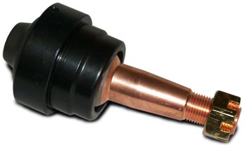 Ball Joint - Precision - Take-A-Part - Greasable - Lower - Press-In - 1.690 in/ft Taper - 3.98 in Stud - 5/8-18 in Thread - Hardware Included - Aluminum Cap - Black Anodized - Each