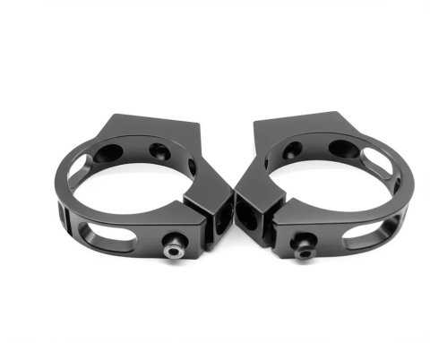 Fuel Filter Clamp - 2.5 in ID - Aluminum - Black Anodized - Pair