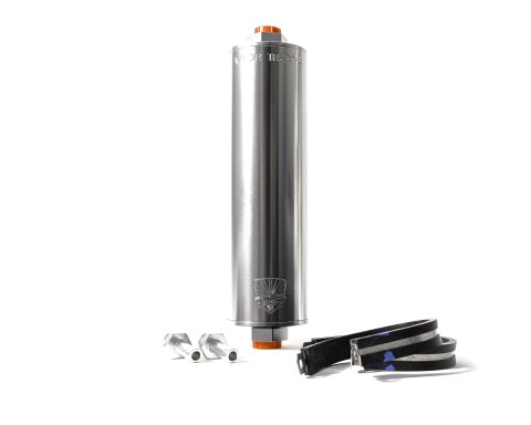 Charcoal Canister - Shop48 Vapor Trapper - 8 in Long - 6 AN Female O-Ring Inlet - 6 AN Female O-Ring Outlet - Fittings / Mounting Bracket Included - A