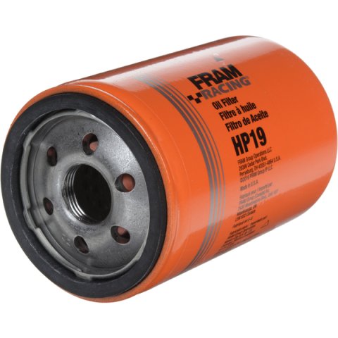 Oil Filter - HP - 4.45 in Tall - 22 mm x 1.50 Thread - Steel - Orange Paint - Various Applications - Each
