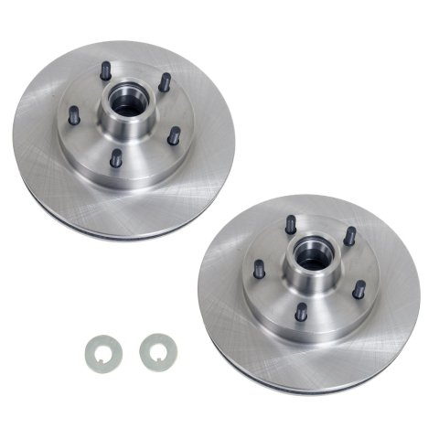 Brake Rotor - 10.625 in OD - 1.040 in Thick - 5 x 4.75 in Bolt Pattern - 7/16-20 in Wheel Studs - Iron - Natural - Pair